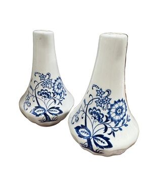 Antique Meakin blue Nordic Floral Salt & Pepper Shakers